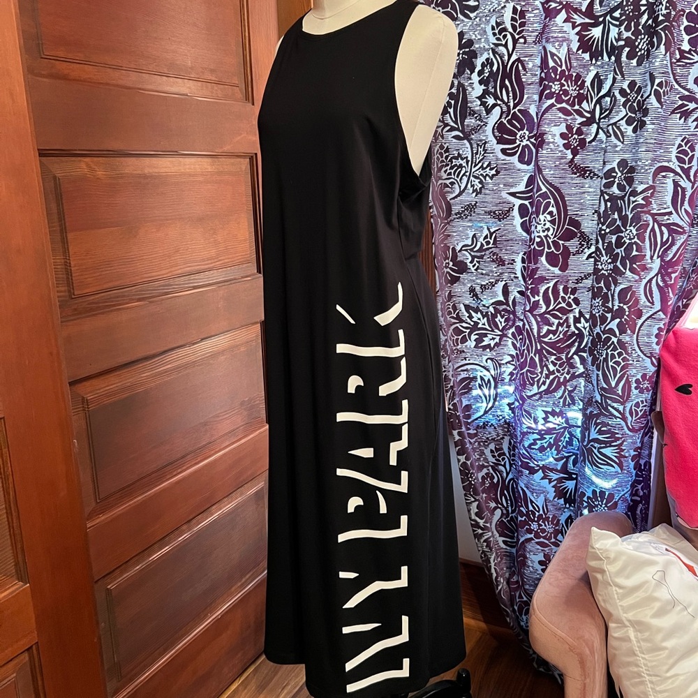 IVY PARK Black Midi Dress with Bold Logo